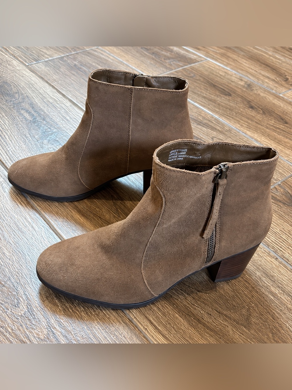 G.H. Bass Maxine Taupe Brown Suede Ankle Boots Women’s 9M